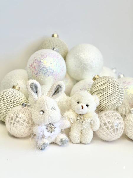 Opal Christmas Ornament, Christmas Ball, White Christmas Decorations, Christmas Gift, Custom Christmas Balls, Custom Balls, Glitter Balls