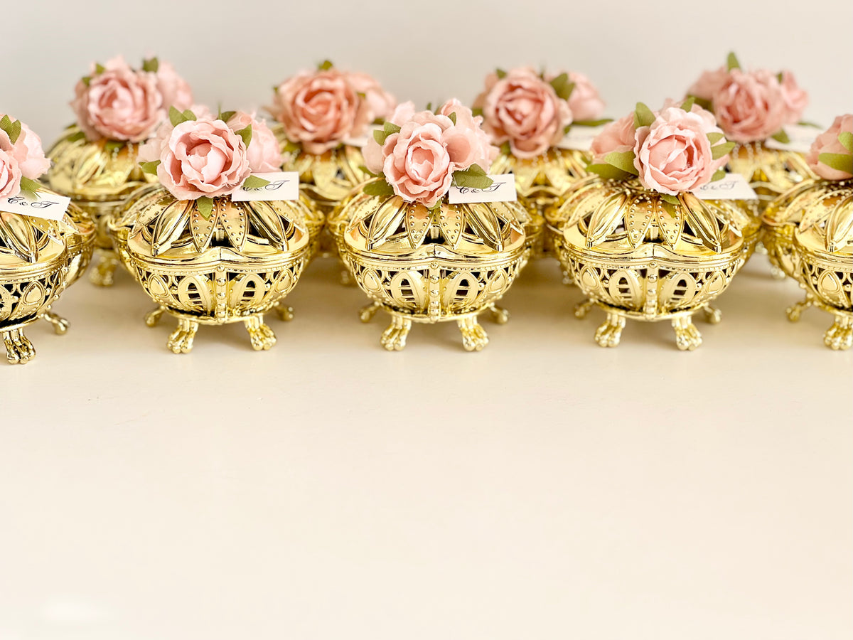 10 pcs Blush Wedding Favor Boxes – Custom Party Favors for Guests, Eng ...