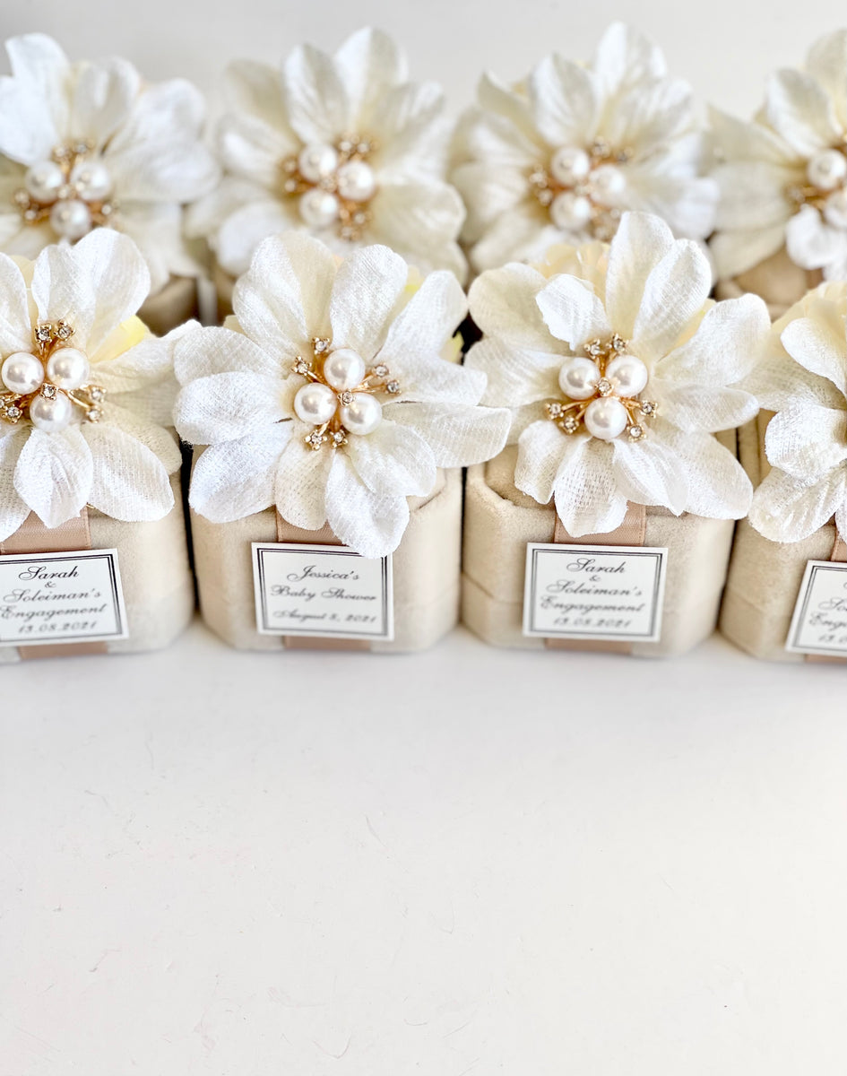 5pcs Wedding Favors for Guests, Wedding Favor Boxes, Cube, White