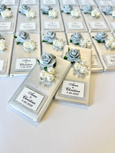 custom personalized chocolate favors for guests 