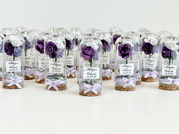 10 pcs Wedding Favors – Custom Glass Dome Cloche Favors, Beauty and the Beast Party Favors for Guests