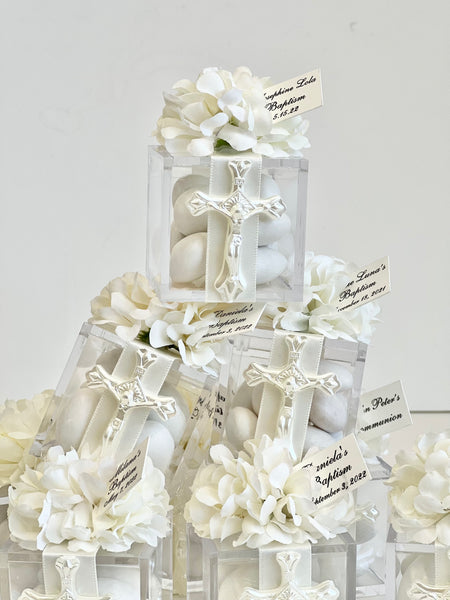 10 pcs Baptism Favors, Christening Favors, Cross Favors, Custom Favors, First Communion Souvenirs, Personalized Baptism Gifts