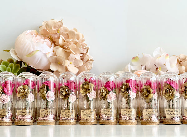 10 pcs Wedding Favors – Custom Glass Dome Cloche Favors, Beauty and the Beast Party Favors for Guests