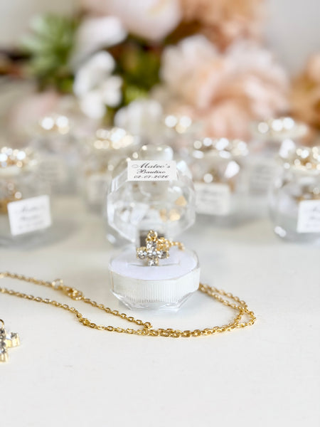 Baptism Favors Cross with Necklace Gifts, Christening Rosary Favors for Guests, Custom First Communion Favors, Personalized Baptism Gifts