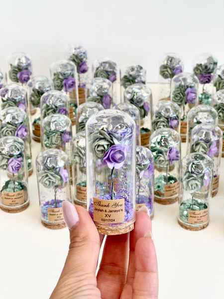 10 pcs Wedding Favors – Custom Glass Dome Cloche Favors, Beauty and the Beast Party Favors for Guests