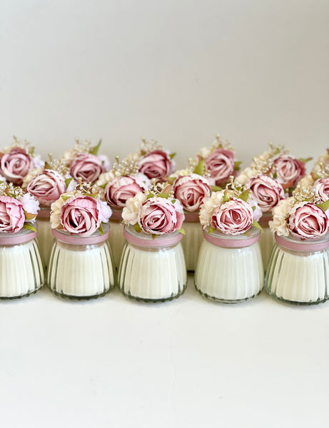 Pink Custom Candle Wedding Favors for Guests, Personalized Party Candle Favors, Bulk Candle Favors, Decorative Candles for Home, Customizable Wedding Favors
