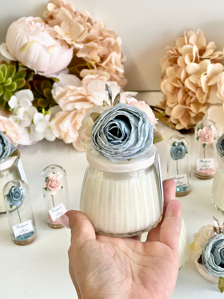 Blue Custom Candle Wedding Favors for Guests, Personalized Party Candle Favors, Bulk Candle Favors, Decorative Candles for Home, Customizable Wedding Favors