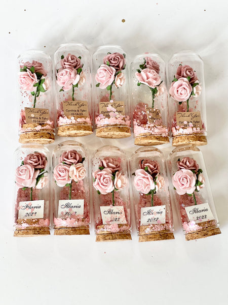 10 pcs Wedding Favors – Custom Glass Dome Cloche Favors, Beauty and the Beast Party Favors for Guests