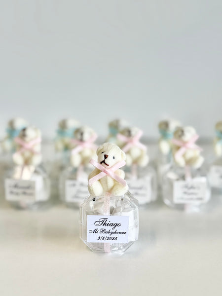 5 pcs Teddy Bear Baby Shower Favors, Personalized Welcome Baby Favors, Custom Baby Boy Girl Party Favors for Guests, 1st Birthday Keepsakes