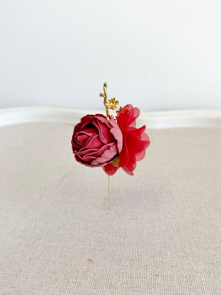 Red Corsage and Boutonnières Set, Wedding Wrist Corsage, Bridesmaids Corsage, Bridal Bracelets, Prom Flower, Mother of Bride Corsage