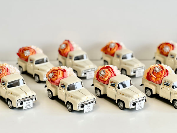 Personalized Vintage Car Wedding Keepsakes, Orange Guest Gifts, Baby Shower, Custom Bride Shower Favors