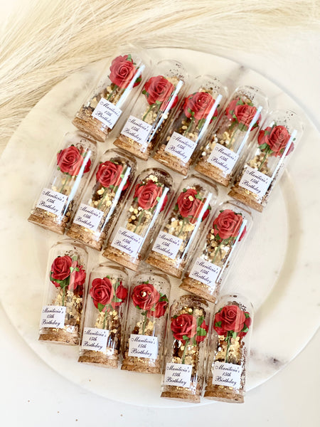10 pcs Wedding Favors – Custom Glass Dome Cloche Favors, Beauty and the Beast Party Favors for Guests