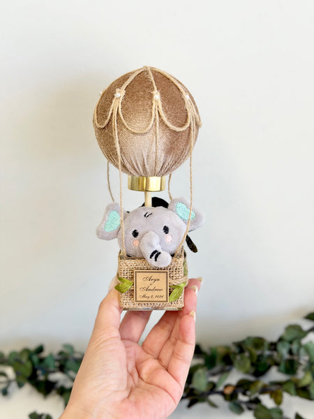 Safari Hot Air Balloon Baby Shower Favor, Jungle Baby Shower Gift, Neutral Baby Shower Decor, Newborn Keepsake Favors for Guests