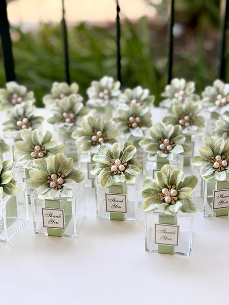 5 pcs Sage Green Wedding Favors Boxes, Elegance Wedding Favors for Guests, Luxury Party Favors, Wedding Custom Favors, Quinceanera Favors Gifts