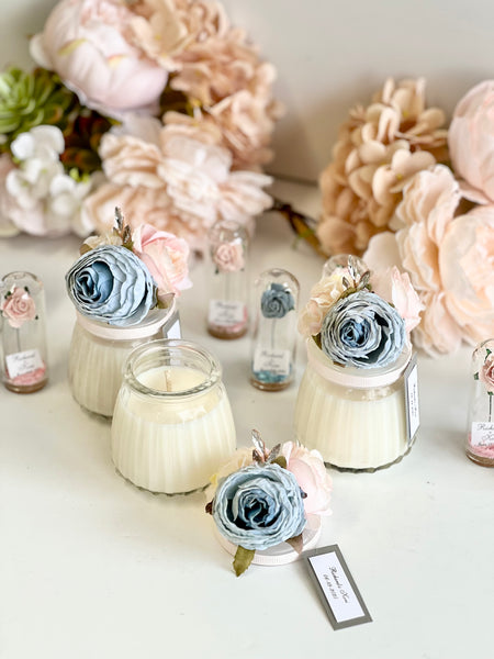 Blue Custom Candle Wedding Favors for Guests, Personalized Party Candle Favors, Bulk Candle Favors, Decorative Candles for Home, Customizable Wedding Favors