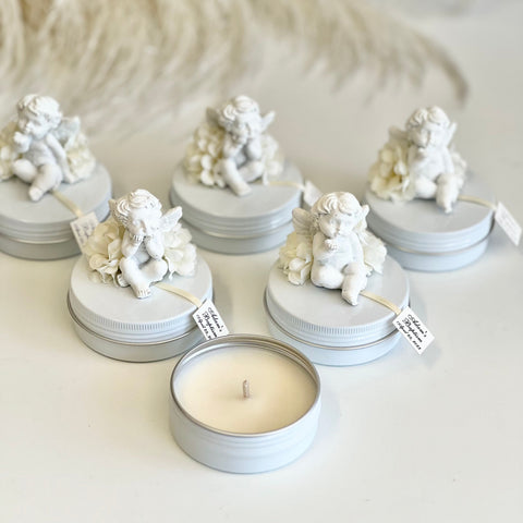5 pcs Baptism Candle Favors, Personalized Baptism Gifts, Baby Shower Favors, Custom Favors, Angel Favors, Party Favors, Baby Girl