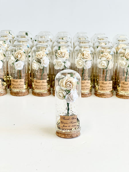 10 pcs Wedding Favors – Custom Glass Dome Cloche Favors, Beauty and the Beast Party Favors for Guests