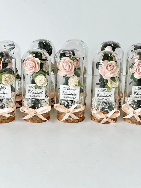 10 pcs Wedding Favors – Custom Glass Dome Cloche Favors, Beauty and the Beast Party Favors for Guests