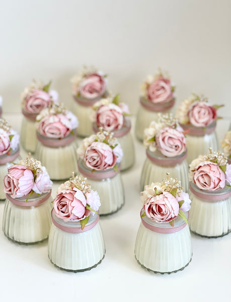 Pink Custom Candle Wedding Favors for Guests, Personalized Party Candle Favors, Bulk Candle Favors, Decorative Candles for Home, Customizable Wedding Favors