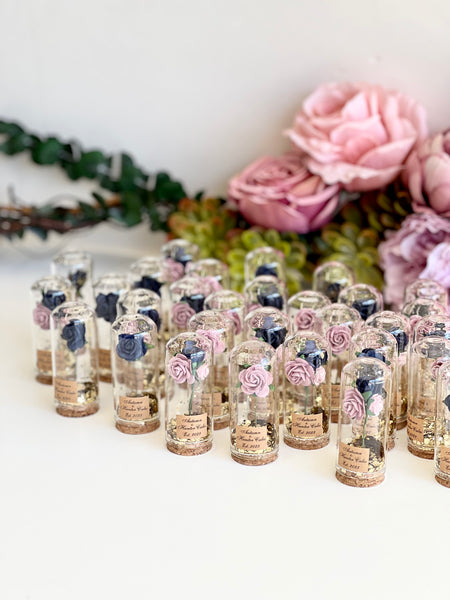 10 pcs Wedding Favors – Custom Glass Dome Cloche Favors, Beauty and the Beast Party Favors for Guests