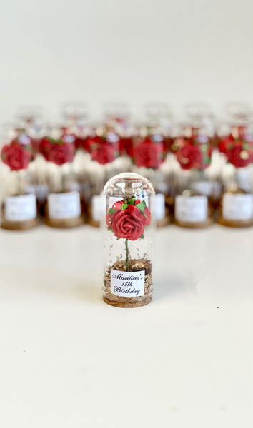 10 pcs Wedding Favors – Custom Glass Dome Cloche Favors, Beauty and the Beast Party Favors for Guests