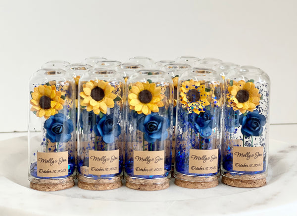 10 pcs Wedding Favors for Guests, Wedding Favors, Rustic Wedding, Custom Favors, Personalized Sunflower Favors, Rustic Favors