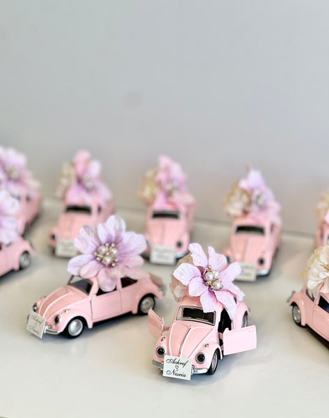 Pink Car Wedding Favors, Vintage Car Favors, Wedding Favors for Guests, Baby Shower Party Favors, Custom Sweet 15 Favors, Bachelorette Favors