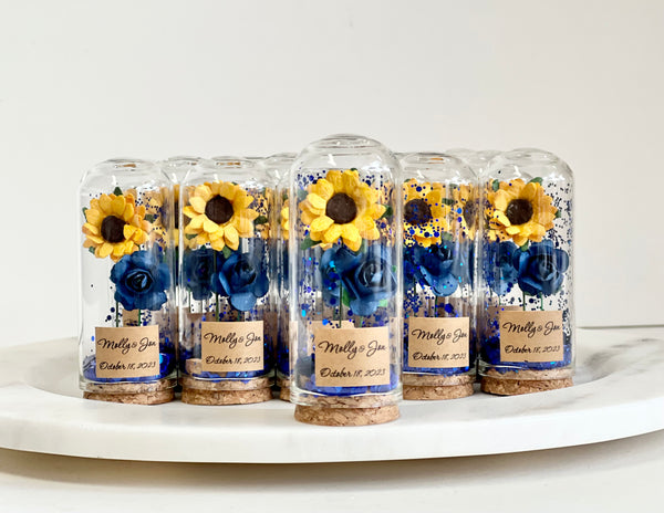 10 pcs Wedding Favors for Guests, Wedding Favors, Rustic Wedding, Custom Favors, Personalized Sunflower Favors, Rustic Favors