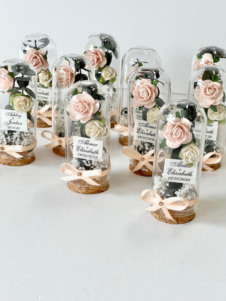 10 pcs Wedding Favors – Custom Glass Dome Cloche Favors, Beauty and the Beast Party Favors for Guests