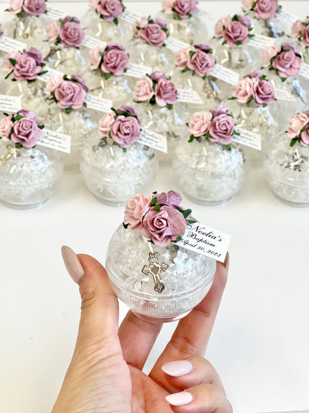 10 pcs Baptism Favors, Christening Favors, Rosary Favor Boxes, Personalized First Communion Souvenirs, Custom Baptism Gifts