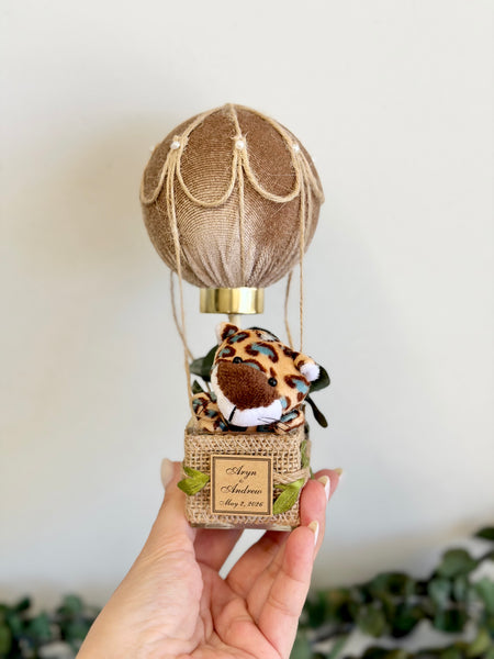 Safari Hot Air Balloon Baby Shower Favor, Jungle Baby Shower Gift, Neutral Baby Shower Decor, Newborn Keepsake Favors for Guests