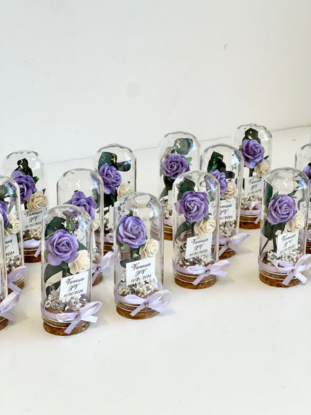 10 pcs Wedding Favors – Custom Glass Dome Cloche Favors, Beauty and the Beast Party Favors for Guests