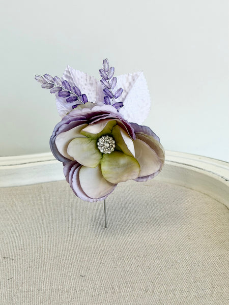 Luxury Lilac Wedding Corsage and Boutonniere Set, Prom Party Corsage Set