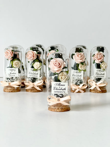 10 pcs Wedding Favors – Custom Glass Dome Cloche Favors, Beauty and the Beast Party Favors for Guests