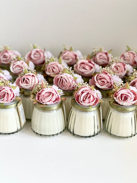 Pink Custom Candle Wedding Favors for Guests, Personalized Party Candle Favors, Bulk Candle Favors, Decorative Candles for Home, Customizable Wedding Favors