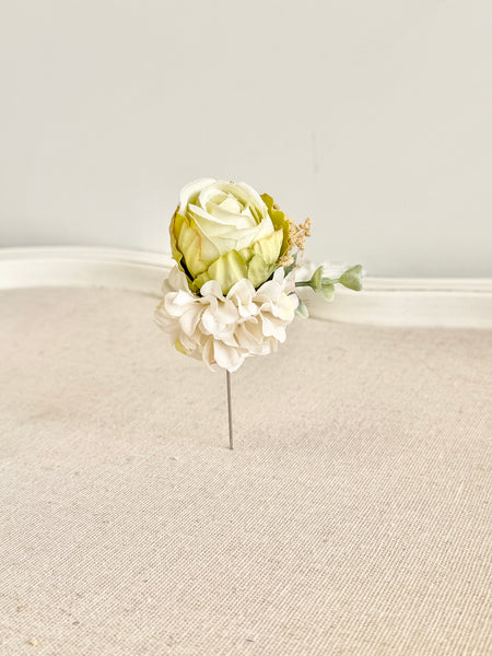 Ivory Wedding Corsages and Boutonniere Set, Prom Wrist Corsage Set, Ivory Corsage, Milky Wrist Corsage, Bridesmaids Corsage, Bridal Bracelets