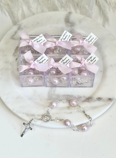 12 pcs Baptism Favors, Christening Favors, Rosary Favor Boxes, Personalized First Communion Souvenirs, Custom Baptism Gifts