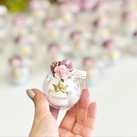 10 pcs Baptism Favors, Christening Favors, Angel Favor Boxes, Personalized First Communion Souvenirs, Custom Baptism Gifts