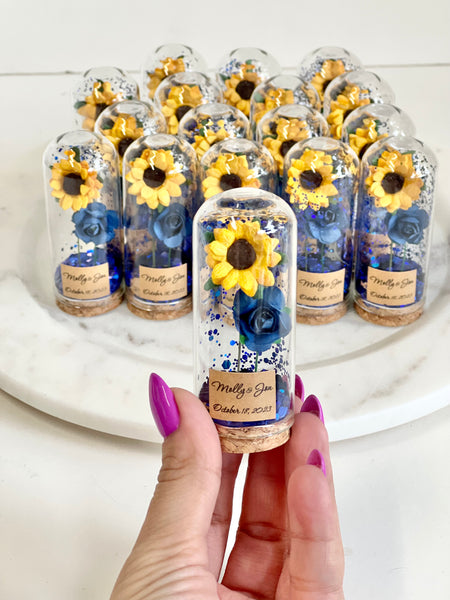 10 pcs Wedding Favors for Guests, Wedding Favors, Rustic Wedding, Custom Favors, Personalized Sunflower Favors, Rustic Favors