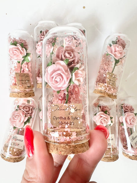 10 pcs Wedding Favors – Custom Glass Dome Cloche Favors, Beauty and the Beast Party Favors for Guests