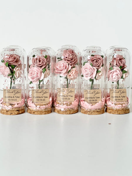 10 pcs Wedding Favors – Custom Glass Dome Cloche Favors, Beauty and the Beast Party Favors for Guests