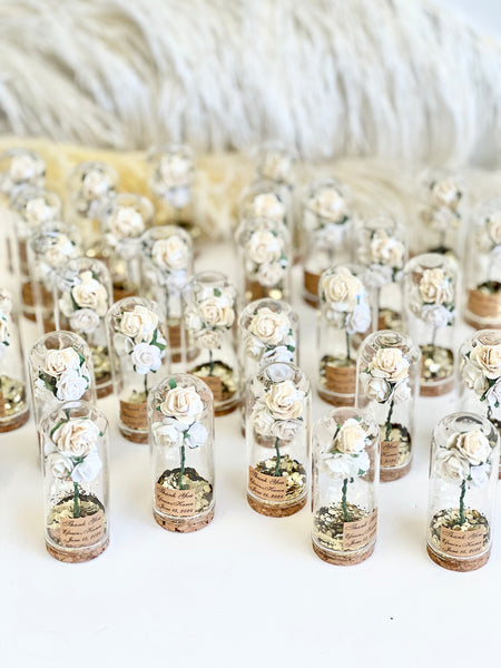 10 pcs Wedding Favors – Custom Glass Dome Cloche Favors, Beauty and the Beast Party Favors for Guests
