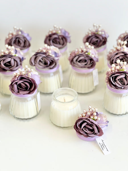 Purple Custom Candle Wedding Favors for Guests, Personalized Party Candle Favors, Bulk Candle Favors, Decorative Candles for Home, Customizable Wedding Favors