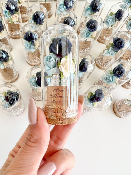 10 pcs Wedding Favors – Custom Glass Dome Cloche Favors, Beauty and the Beast Party Favors for Guests