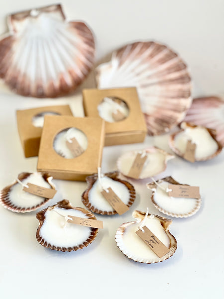 5 pcs Beach Wedding Sea Shell Candle Favors with Box, Ocean Theme Wedding Favors for Guests, Custom Beach Party Favors