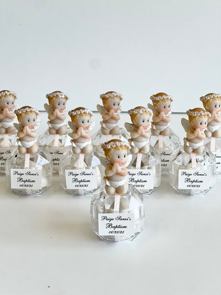 10 pcs Baptism Favors, Christening Favors with Angel, Custom Favor Boxes, Personalized First Communion Souvenirs, Custom Baptism Gifts