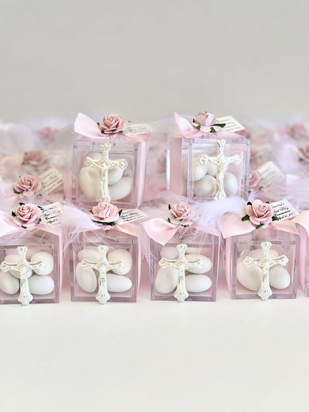 10 pcs Baptism Favors, Christening Favors, Cross Favors, Custom Favors, First Communion Souvenirs, Personalized Baptism Gifts