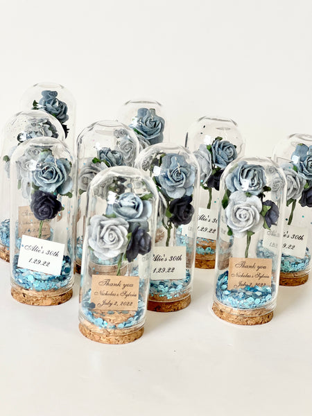 10 pcs Wedding Favors – Custom Glass Dome Cloche Favors, Beauty and the Beast Party Favors for Guests