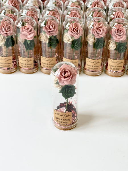 10 pcs Wedding Favors – Custom Glass Dome Cloche Favors, Beauty and the Beast Party Favors for Guests