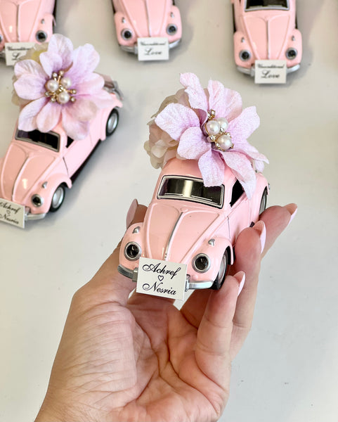 Pink Car Wedding Favors, Vintage Car Favors, Wedding Favors for Guests, Baby Shower Party Favors, Custom Sweet 15 Favors, Bachelorette Favors